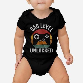 Funny New Dad Shirt Dad Level Unlocked Tee Shirt Gaming Baby Onesie | Crazezy