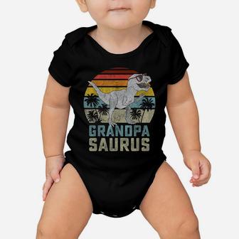 Grandpasaurus T Rex Dinosaur Grandpa Saurus Family Matching Baby Onesie | Crazezy