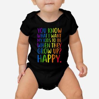 Lgbt Awareness Parents Mom Dad Gay Pride Rainbow Baby Onesie | Crazezy
