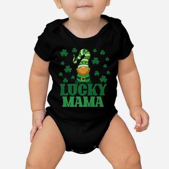 Lucky Mama Mother St Patrick's Day Clover Gnome Irish Gift Baby Onesie | Crazezy