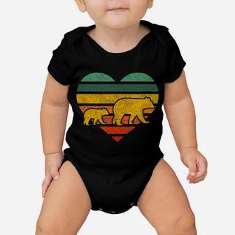 Mama Bear One Cub Shirt Retro Heart Mothers Day Gift Baby Onesie | Crazezy CA