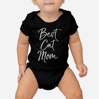 Mens Cute Mother's Day Gift For Cat Mothers Funny Best Cat Mom Baby Onesie | Crazezy AU