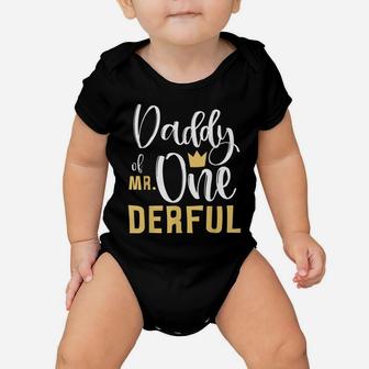 Mens Daddy Of Mr Onederful 1St Birthday First One-Derful Matching Baby Onesie | Crazezy