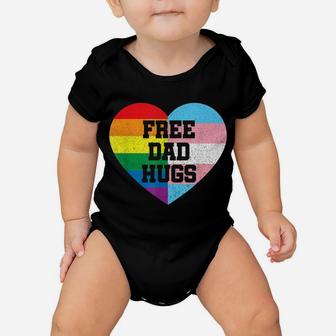 Mens Free Dad Hugs T Shirts Pride Gift Lgbt Rainbow Flag Family Baby Onesie | Crazezy