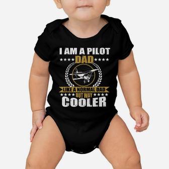 Mens Great Pilot Dad Gift Airplane Fathers Baby Onesie | Crazezy