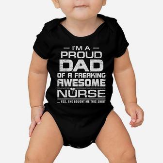 Mens I'm A Proud Dad Of A Freaking Awesome Nurse Shirt For Father Baby Onesie | Crazezy DE