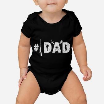 Mens Number One Best Hunting Dad Deer Hunter Father's Day Gift Baby Onesie | Crazezy