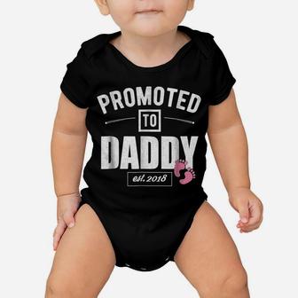 Mens Vintage Promoted To Daddy Its A Girl 2018 New Dad Shirt Baby Onesie | Crazezy