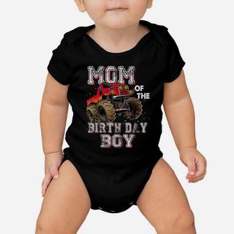 Mom Of The Birthday Boy Monster Truck Birthday Novelty Gift Baby Onesie | Crazezy