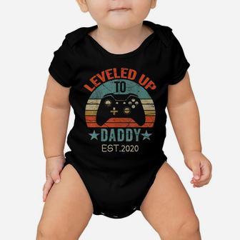 Promoted To Daddy Est2020 Vintage Men Leveled Up To Daddy Baby Onesie | Crazezy