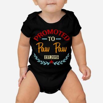 Promoted To Paw Paw Est 2019 Vintage Shirt Father's Day Gift Baby Onesie | Crazezy
