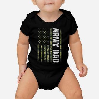 Proud Army Dad United States Usa Flag Gift For Father's Day Baby Onesie | Crazezy