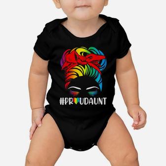 Proud Aunt Pride Lgbt Flag Gay Lesbian Matching Family Baby Onesie | Crazezy