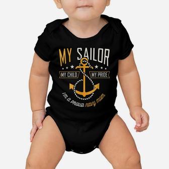 Proud Mom Navy Family Proud Navy Mother For Moms Of Sailors Baby Onesie | Crazezy