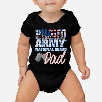 Proud Patriotic Army National Guard Dad Usa Flag Fathers Day Sweatshirt Baby Onesie | Crazezy