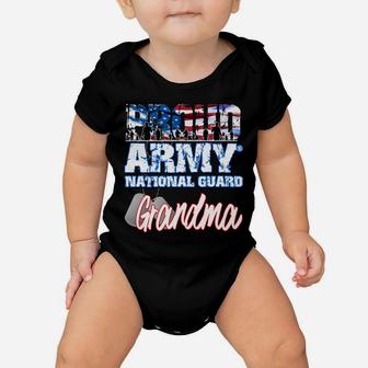 Proud Patriotic Army National Guard Grandma Usa Flag Sweatshirt Baby Onesie | Crazezy