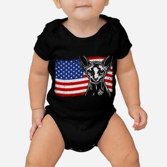 Proud Sphynx Mom American Flag Patriotic Cat Mom Gift Cat Sweatshirt Baby Onesie | Crazezy CA
