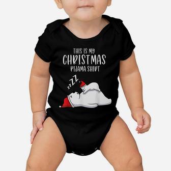 This Is My Christmas Pajama Shirt Mother Baby Polar Bears Baby Onesie | Crazezy