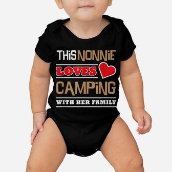 This Nonnie Loves Camping With Her Family Grandma Camp Baby Onesie | Crazezy DE