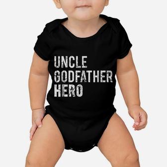 Uncle T Shirt Cool Awesome Godfather Hero Family Gift Tee Baby Onesie | Crazezy