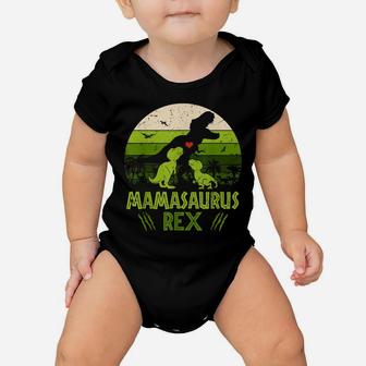 Vintage Retro 2 Kids Mamasaurus Dinosaur Lover Gift Baby Onesie | Crazezy CA