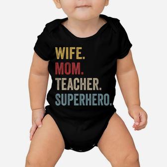 Wife Mom Teacher Superhero Mother's Day Baby Onesie | Crazezy CA