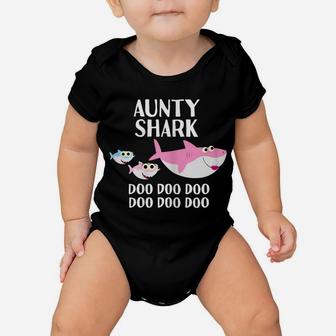 Womens Aunty Shark Doo Doo Christmas Gift Matching Family Pjs & Baby Onesie | Crazezy