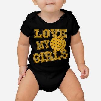 Womens Love My Girls Volleyball Shirt For Moms-Cute Volleyball Mom Baby Onesie | Crazezy DE
