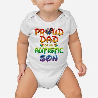 Autism Awareness Family Proud Dad Of Autistic Son Baby Onesie | Crazezy