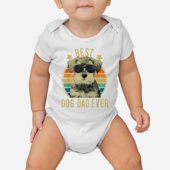 Mens Best Dog Dad Ever Miniature Schnauzer Father's Day Gift Baby Onesie | Crazezy