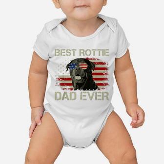 Mens Best Rottie Dad Ever Tshirt Rottweiler American Flag Gift Baby Onesie | Crazezy
