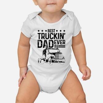 Mens Best Truckin' Dad Ever Truck Driver Father's Day Gift Baby Onesie | Crazezy
