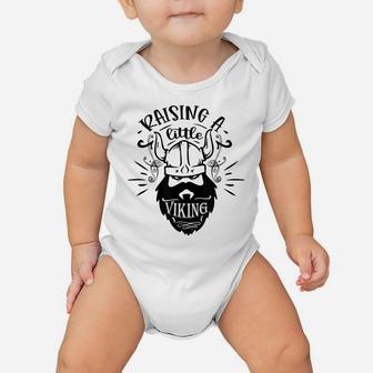 Mens Raising Little Viking Proud Viking Origin Viking Dad Son Baby Onesie | Crazezy