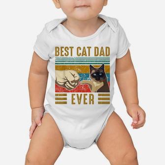 Retro Vintage Best Cat Dad Ever Fathers Day Siamese Cat Gift Baby Onesie | Crazezy