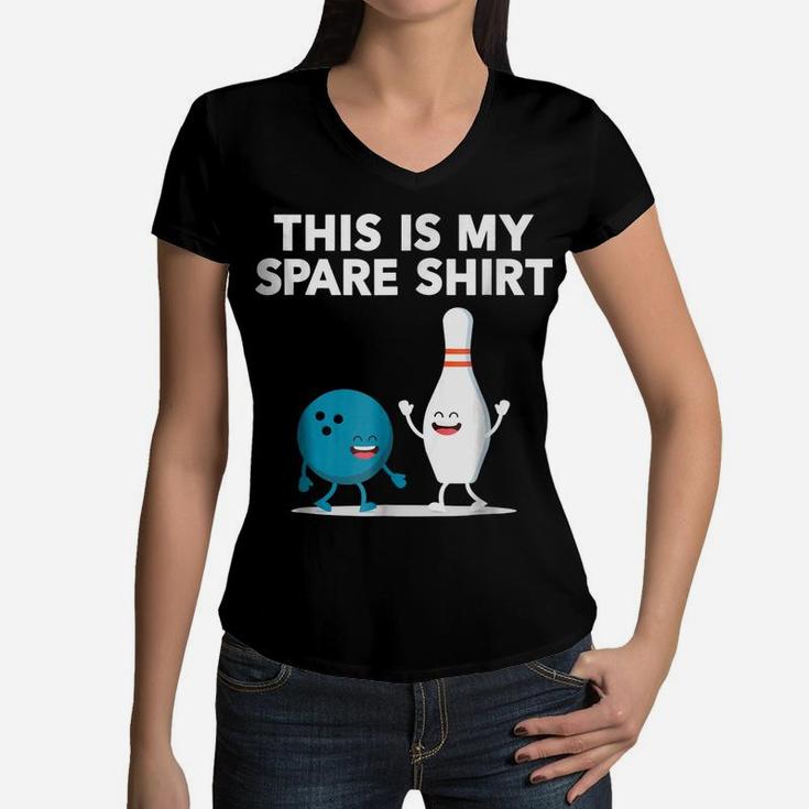 Funny Bowling Tee For Men Women Boys & Girls | Spare Shirt Women V-Neck T-Shirt