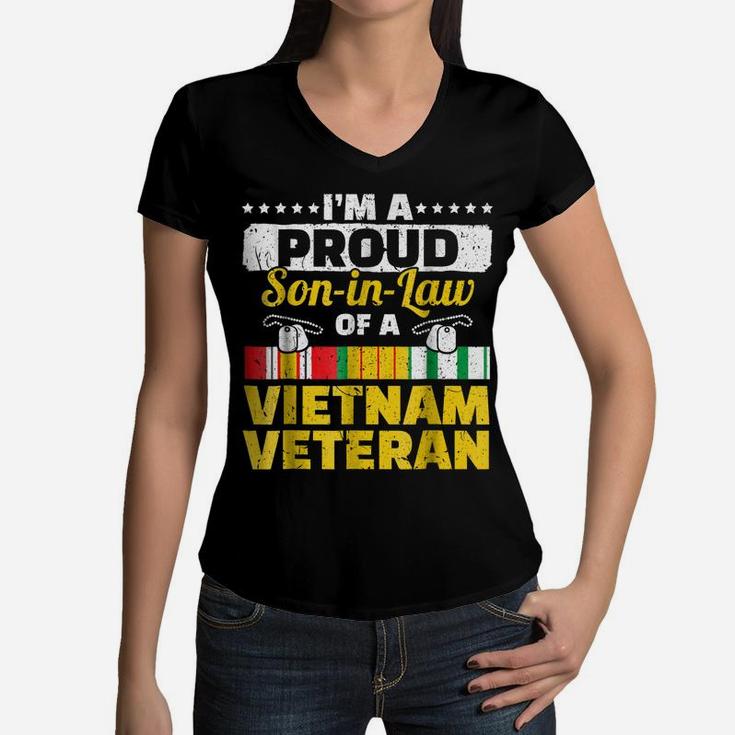 Vietnam Veteran Shirts Proud Son-In-Law Tees Men Boys Gifts Women V-Neck T-Shirt