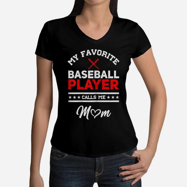 Womens Funny Baseball Design For Pitcher And Catcher Boys Baseball Women V-Neck T-Shirt