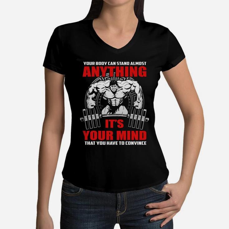 Your Body Can Stand Almost Anything Gymnastic It Is Your Mind That You Have To Convince Women V-Neck T-Shirt