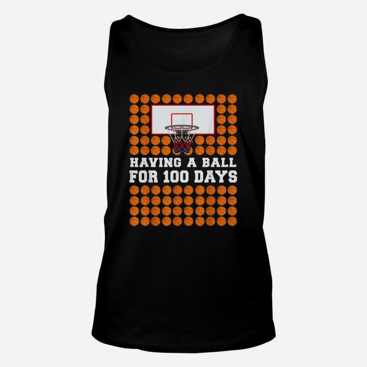 100 Days Of School Basketball 100th Day Balls Gift Unisex Tank Top