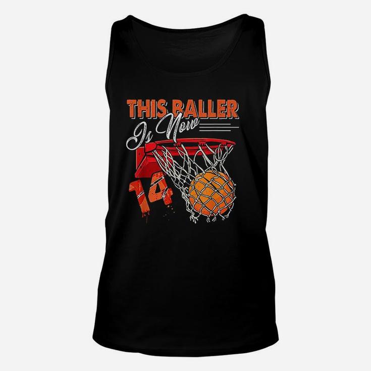 14th Birthday Basketball Funny 14 Years Old Unisex Tank Top