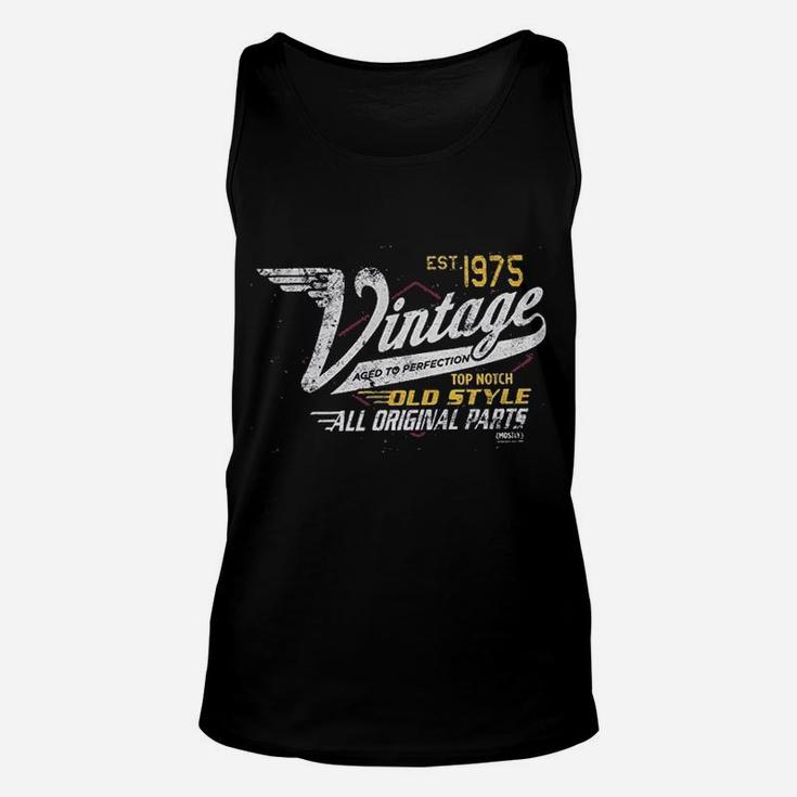 46th Birthday Gift Vintage 1975 Aged To Perfection Vintage Racing Unisex Tank Top