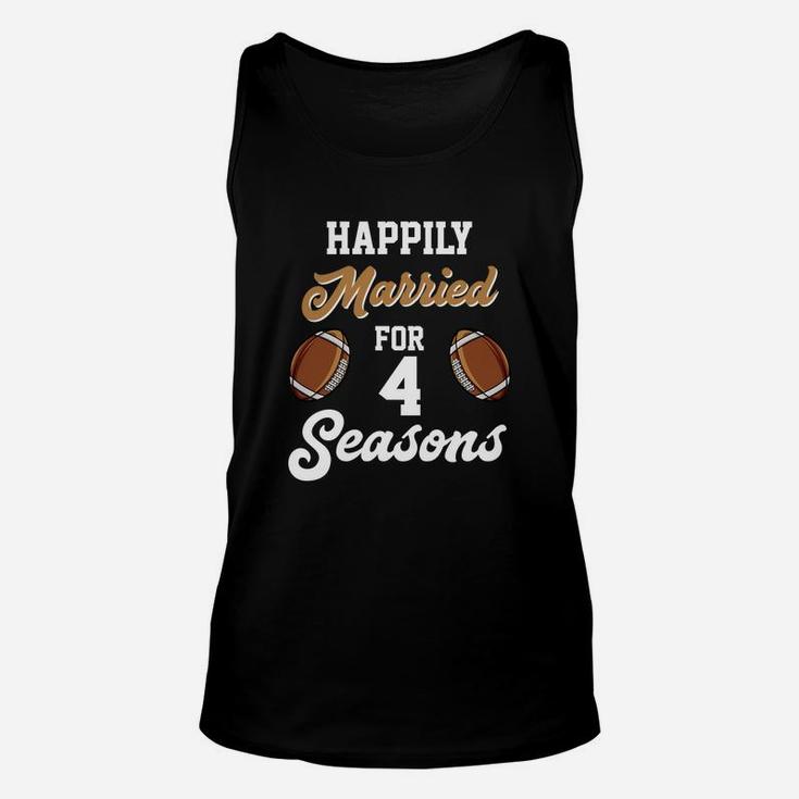 4th Anniversary For Football Lover Husband Wife Gift Unisex Tank Top