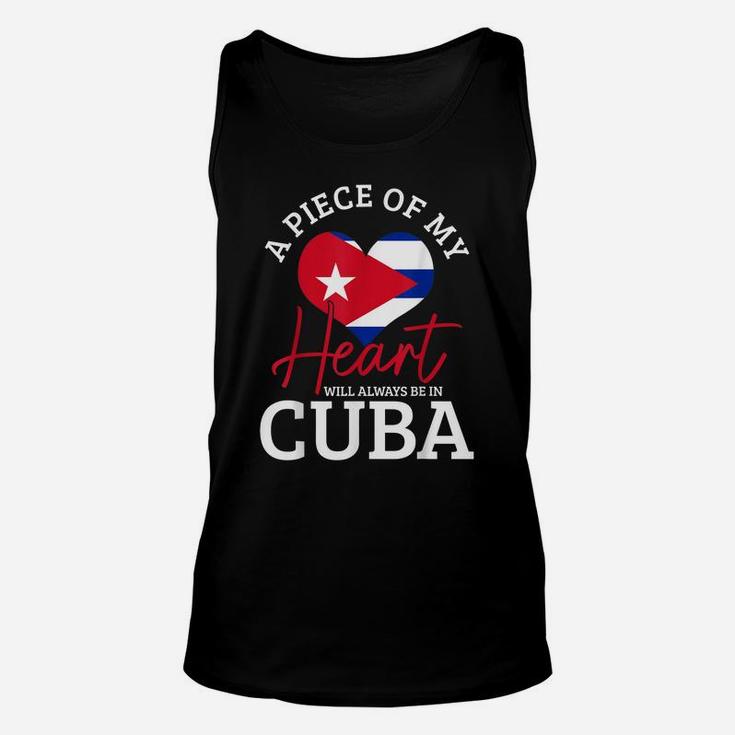 A Peace Of My Heart Will Always In Cuba Cuban Flag Pride Unisex Tank Top