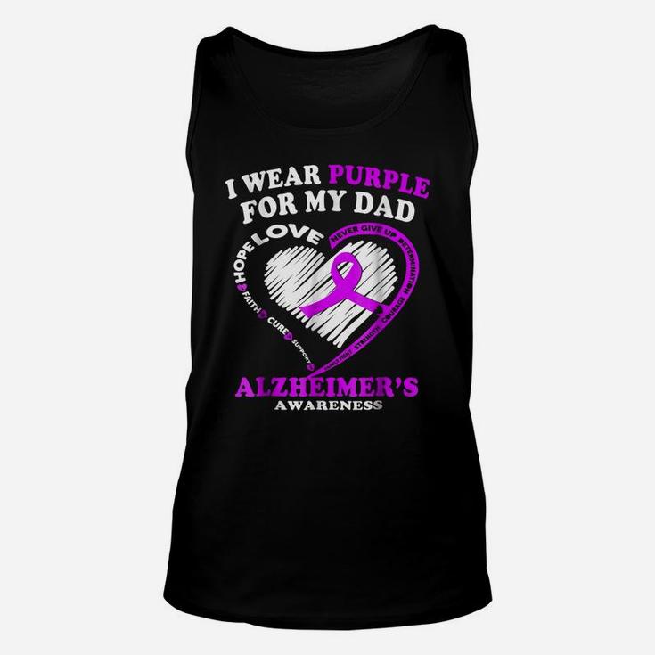 Alzheimers Awareness Shirt - I Wear Purple For My Dad Unisex Tank Top