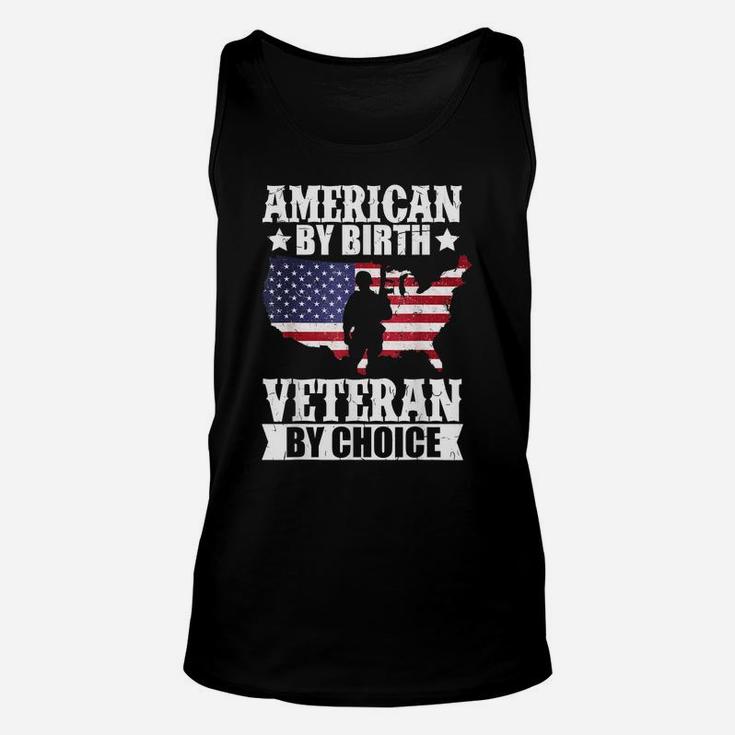 American By Birth Veteran By Choice Us Flag Veterans Day Unisex Tank Top