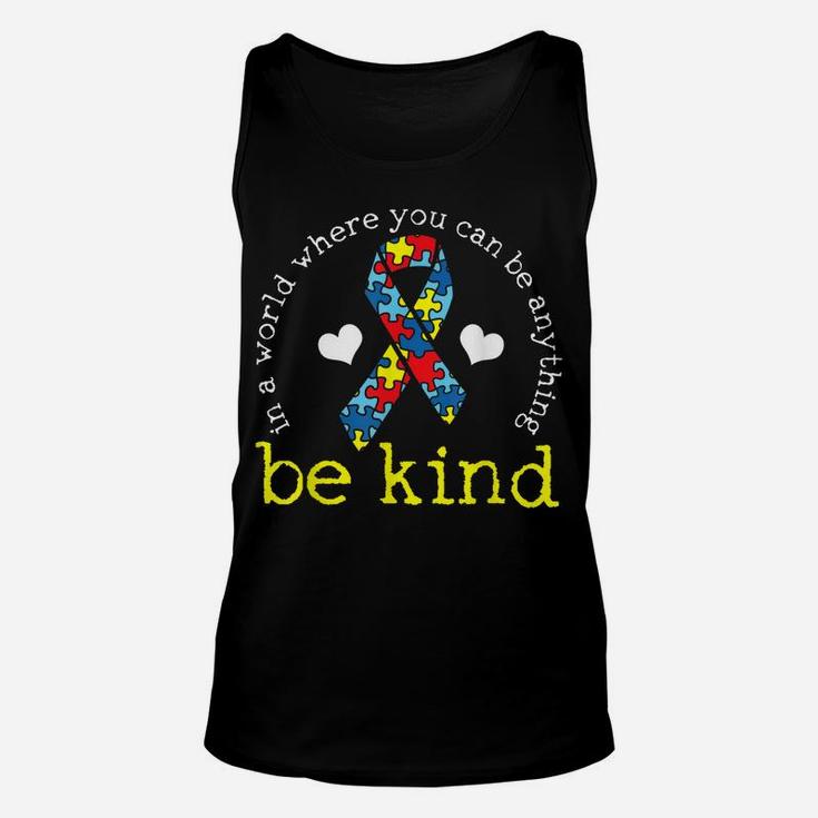 Autism Awareness Tshirt Kindness Puzzle Ribbon Heart Unisex Tank Top