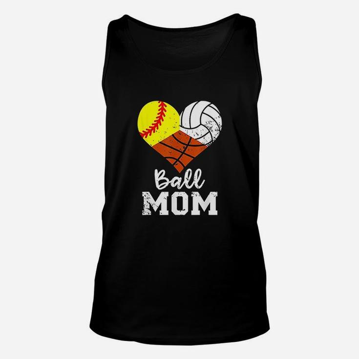 Ball Mom Funny Softball Volleyball Basketball Mom Unisex Tank Top