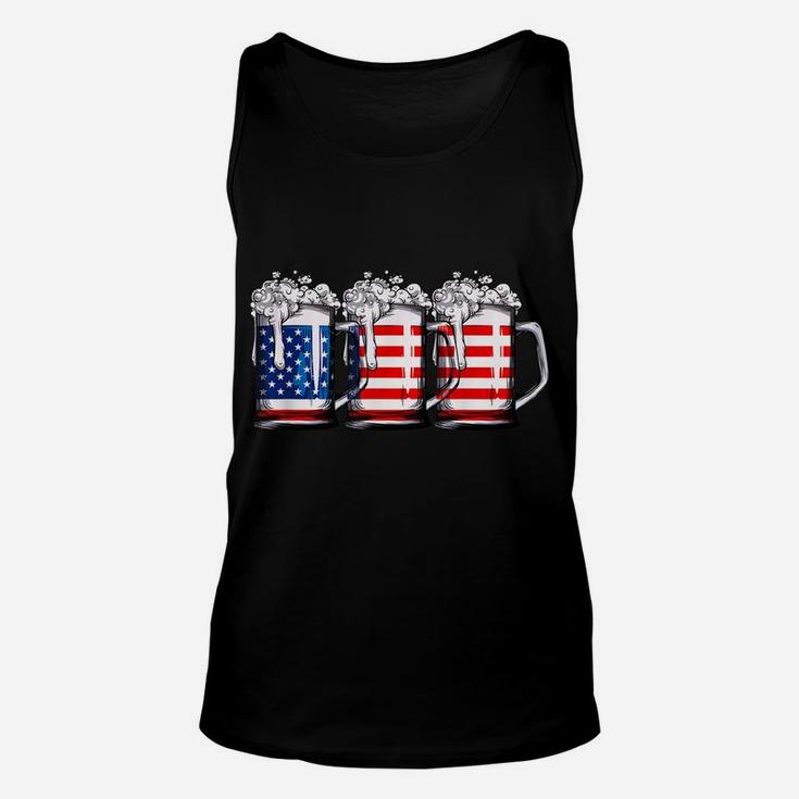 Beer American Flag T Shirt 4Th Of July Men Women Merica Usa Unisex Tank Top