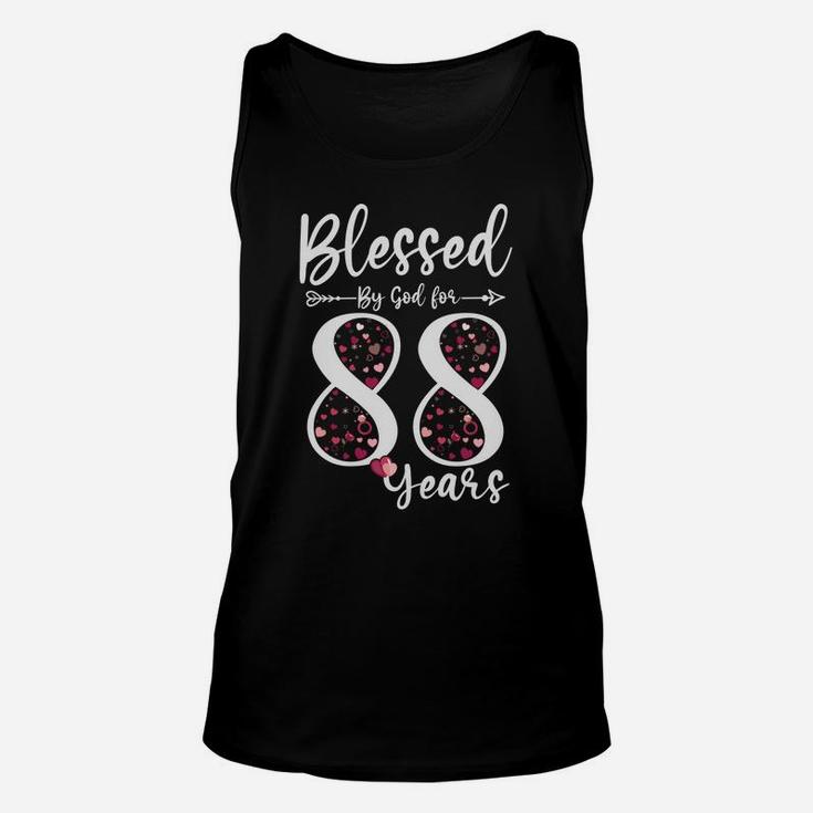 Blessed By God For 88 Years Old 88Th Birthday Gift For Women Sweatshirt Unisex Tank Top