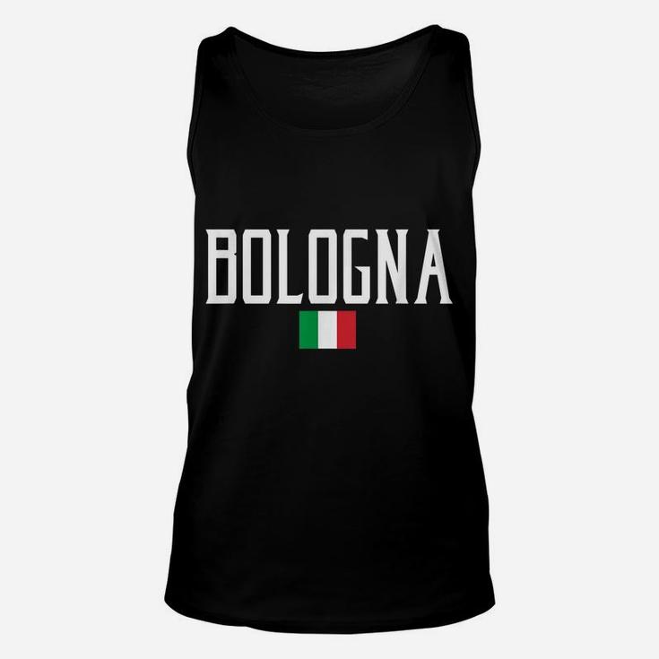 Bologna Italy Flag Vintage White Text Unisex Tank Top